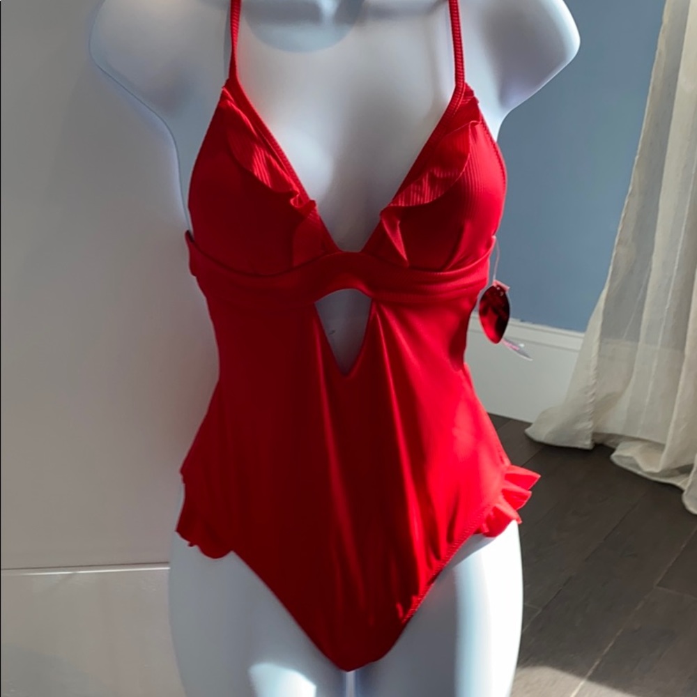 red bathing suit